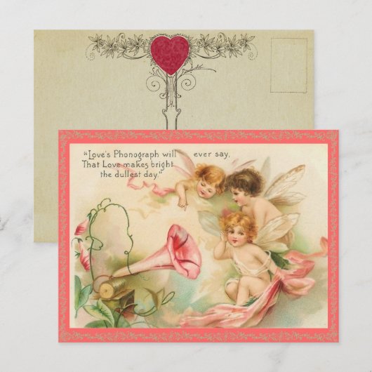 Vintage Valentijn Briefkaart (Voorkant / Achterkant)
