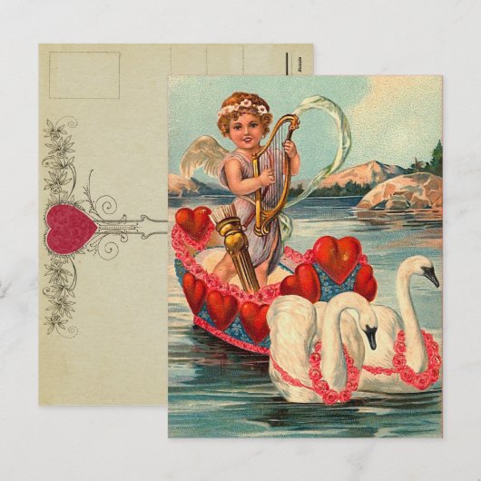 Vintage Valentijn Briefkaart (Voorkant / Achterkant)