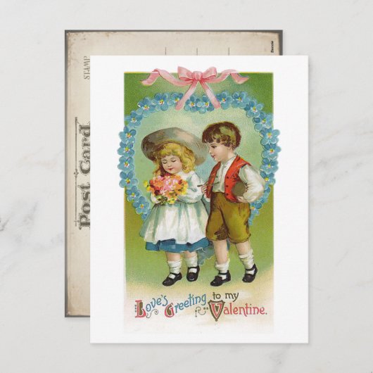 Vintage Valentijn Briefkaart (Voorkant / Achterkant)