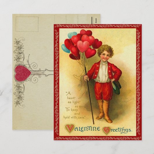 Vintage Valentijn Briefkaart (Voorkant / Achterkant)