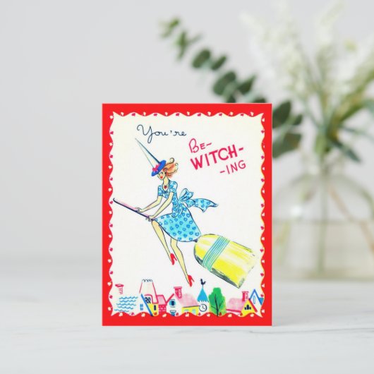 Vintage Valentijn Briefkaart (Staand voorkant)