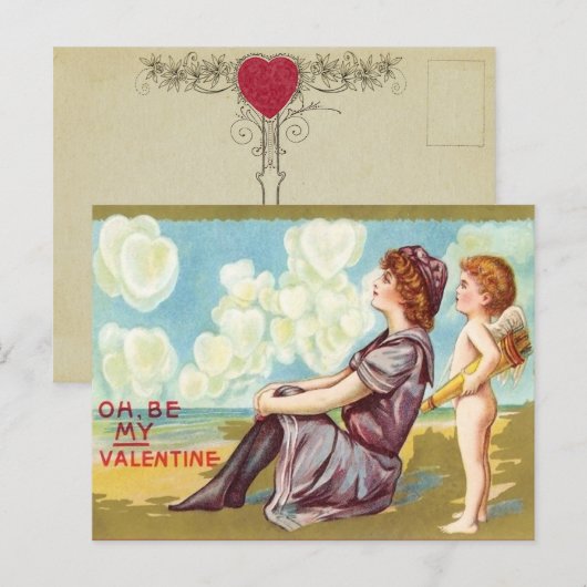 Vintage Valentijn Briefkaart (Voorkant / Achterkant)