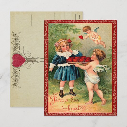 Vintage Valentijn Briefkaart (Voorkant / Achterkant)