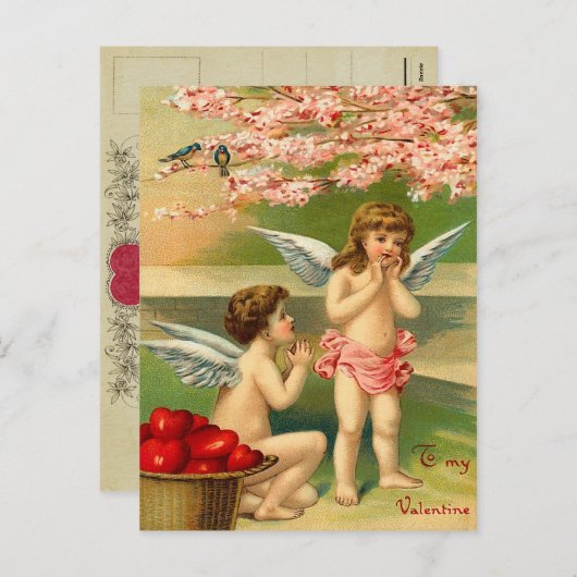 Vintage Valentijn Briefkaart (Voorkant / Achterkant)