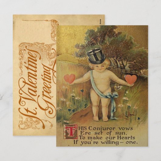 Vintage Valentijn Briefkaart (Voorkant / Achterkant)