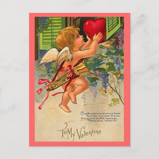 Vintage Valentijn Briefkaart (Voorkant)