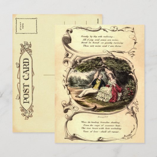 Vintage Valentijn Briefkaart (Voorkant / Achterkant)