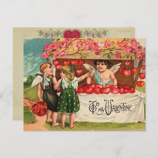 Vintage Valentijn Briefkaart (Voorkant / Achterkant)