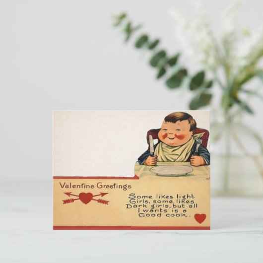 Vintage Valentijn Briefkaart (Staand voorkant)