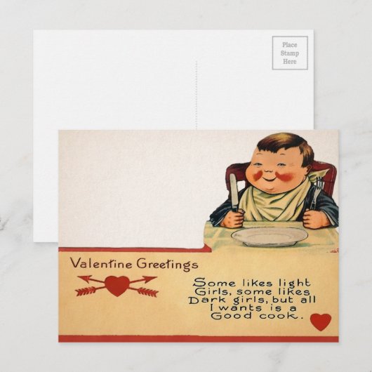 Vintage Valentijn Briefkaart (Voorkant / Achterkant)