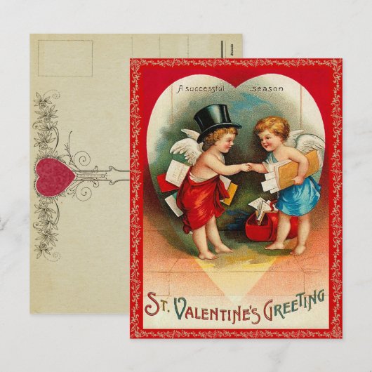 Vintage Valentijn Briefkaart (Voorkant / Achterkant)