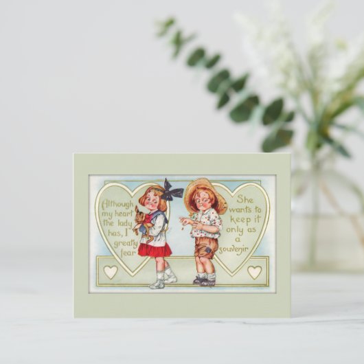 Vintage Valentijn Briefkaart (Staand voorkant)