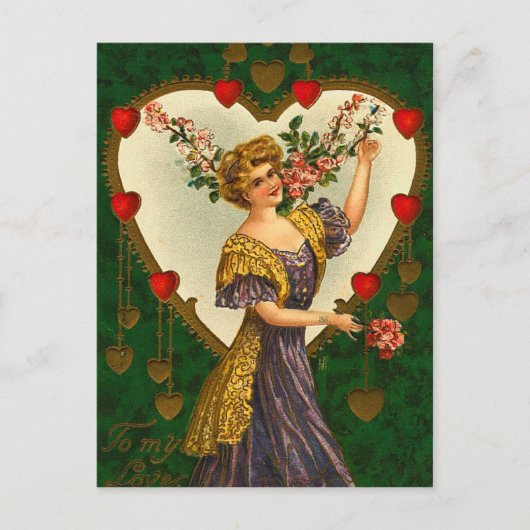 Vintage Valentijn Briefkaart (Voorkant)