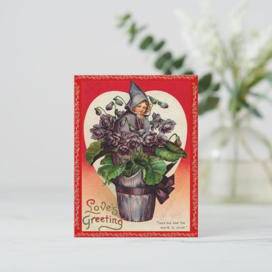 Vintage Valentijn Briefkaart (Staand voorkant)