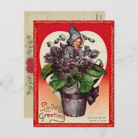 Vintage Valentijn Briefkaart (Voorkant / Achterkant)