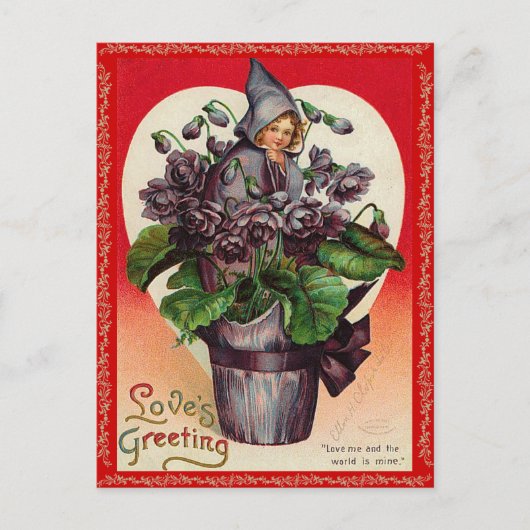 Vintage Valentijn Briefkaart (Voorkant)