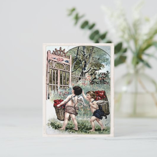 Vintage Valentijn Briefkaart (Staand voorkant)