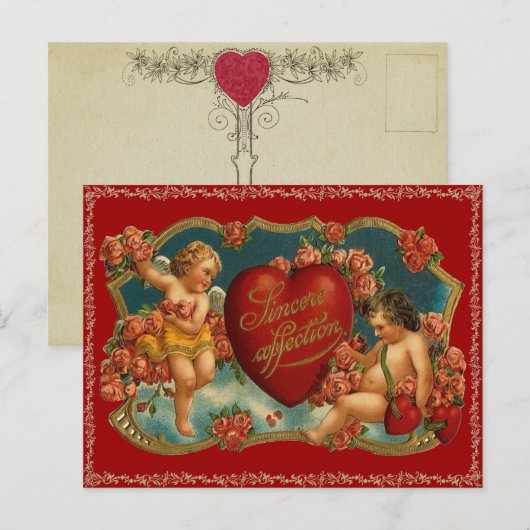 Vintage Valentijn Briefkaart (Voorkant / Achterkant)