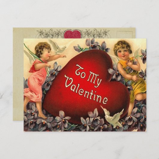 Vintage Valentijn Briefkaart (Voorkant / Achterkant)