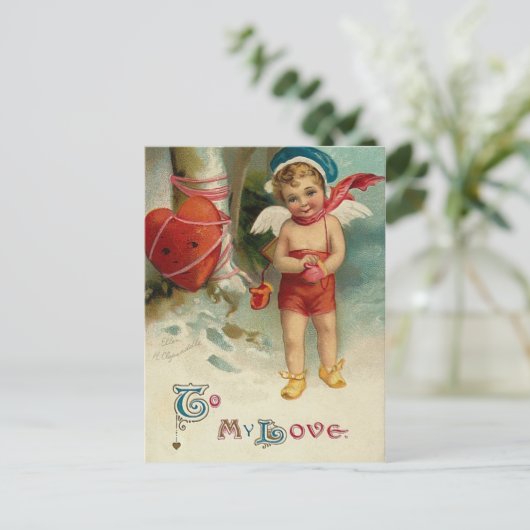 Vintage Valentijn Briefkaart (Staand voorkant)