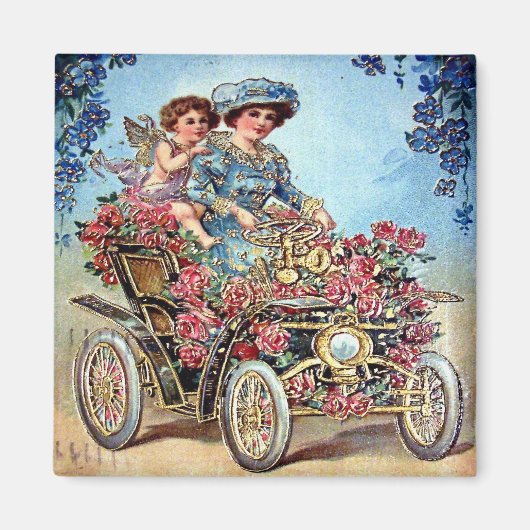 Vintage Valentijn Briefkaart Magneet (Voorkant)