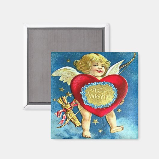 Vintage Valentijn Briefkaart Magneet (Voorkant / Achterkant)