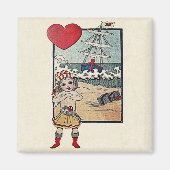 Vintage Valentijn Briefkaart Magneet (Voorkant)