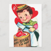 vintage Valentijn butcher retro Feestdagenkaart (Voorkant)