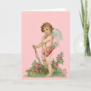Vintage Valentijn Cupid Card Feestdagen Kaart