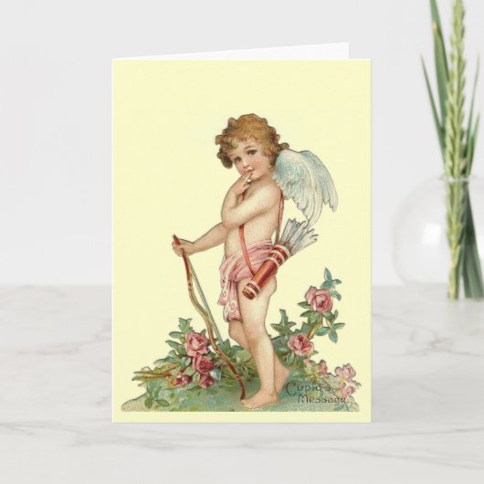 Vintage Valentijn Cupid Card Feestdagen Kaart (Voorkant)