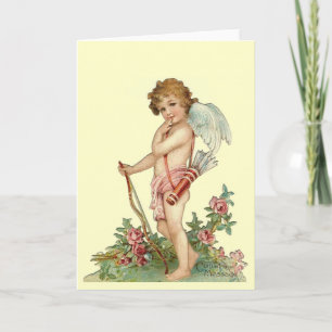 Vintage Valentijn Cupid Card Feestdagen Kaart