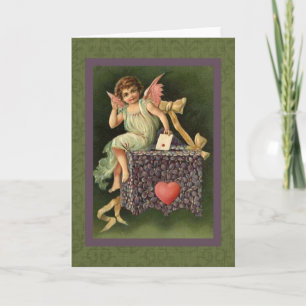 Vintage Valentijn Ephemera en Veranderde Kunst Feestdagen Kaart