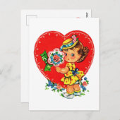 vintage Valentijn Feestdagenkaart (Voorkant / Achterkant)