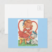 Vintage Valentijn Feestdagenkaart (Voorkant / Achterkant)