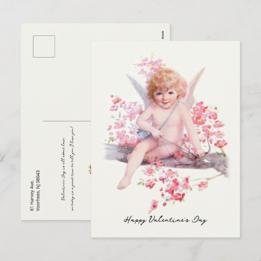 Vintage Valentijn glimlachen met bogen Feestdagenkaart (Voorkant / Achterkant)