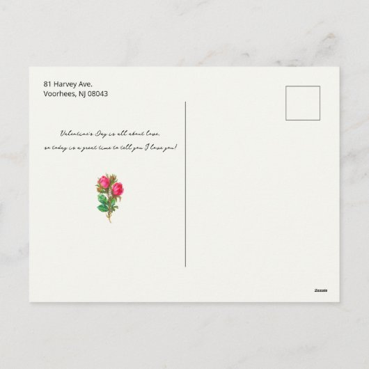 Vintage Valentijn glimlachen met bogen Feestdagenkaart (Achterkant)