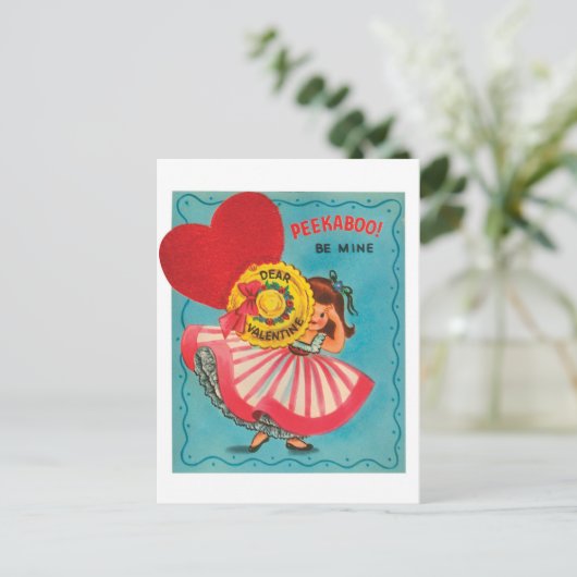 Vintage Valentijn Holiday briefkaart (Staand voorkant)