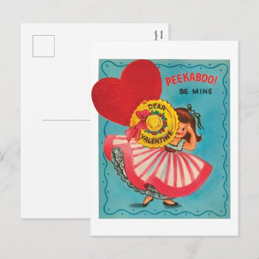 Vintage Valentijn Holiday briefkaart (Voorkant / Achterkant)