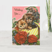 Vintage Valentijn Katten Feestdagen Kaart (Voorkant)
