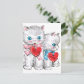 Vintage Valentijn Katten Feestdagenkaart (Staand voorkant)