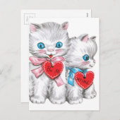 Vintage Valentijn Katten Feestdagenkaart (Voorkant / Achterkant)