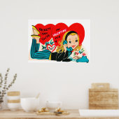 Vintage Valentijn poster (Keuken)