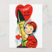 Vintage Valentijn-raketboot briefkaart (Voorkant)