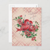 Vintage Valentijn Tortelduifjes Feestdagenkaart (Voorkant / Achterkant)