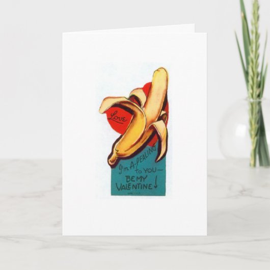 Vintage Valentijn - u drijft me Bananen, Feestdagen Kaart (Voorkant)
