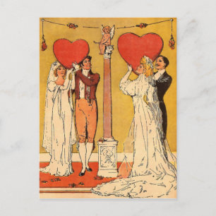 Vintage Valentijns Feestdagenkaart