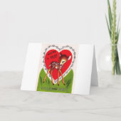 Vintage Valentijns RuimteSchip Feestdagen Kaart (Achterkant)