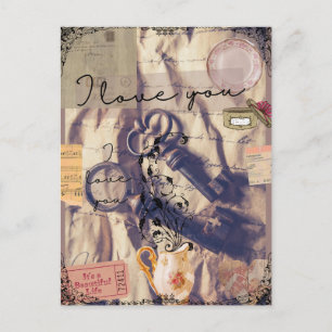 Vintage valentijnsdag briefkaart