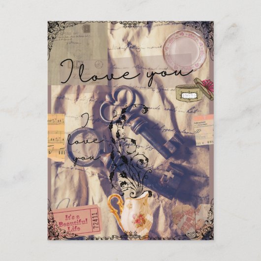 Vintage valentijnsdag briefkaart (Voorkant)