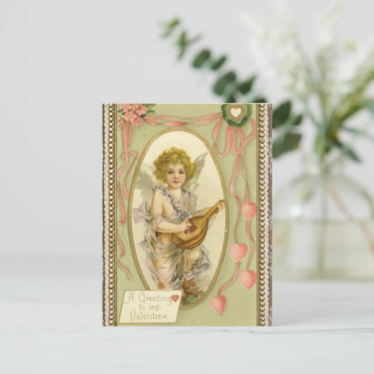 Vintage Valentijnsdag briefkaart (Staand voorkant)